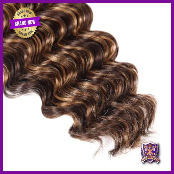 Human Hair Extensions 20-24 Inch Deep Wave Double Weft Soft Silky